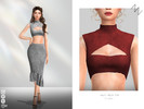 Sims 4 — HALF-NECK TOP by ZNsims — half-neckline, top, off-shoulder, off-the-shoulder, high-waist