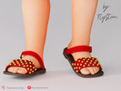 Sims 4 — Toddler Studded Double-Strap Sandals by FlyStone — Toddler open-toe sandals featuring a wide studded vamp strap,