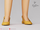 Sims 4 — Child Textured Slingback Kitten Heel Pumps by FlyStone — Child elegant slingback pumps featuring a
