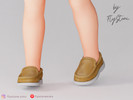 Sims 4 — Toddler Casual Slip-On Loafers by FlyStone — Toddler casual slip-on loafers featuring a rounded moc toe, low-cut