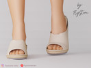 Sims 4 — Adult Sandals With Perforated Texture by FlyStone — Female elegant open-toe mules featuring a peep-toe front,