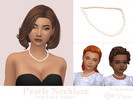 Sims 4 — Pearls Necklace by Dissia — Pearl chain necklace for female adult, kid and toddler