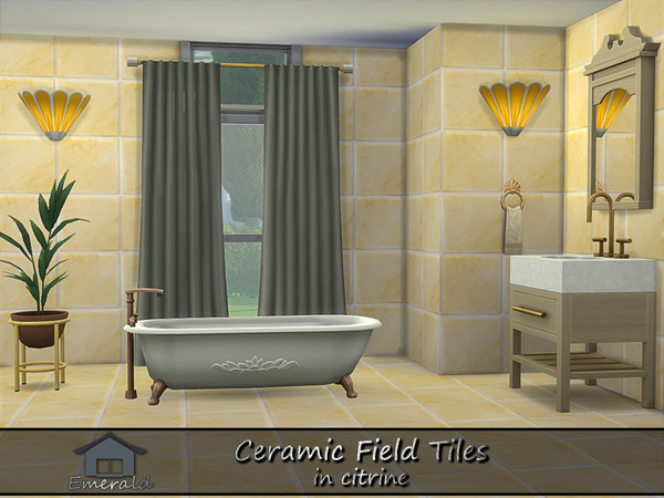 Sims 4 — Ceramic Field Tiles in citrine S5 by Emerald — Ceramic Field Tiles are designed to be stunning,incredibly strong