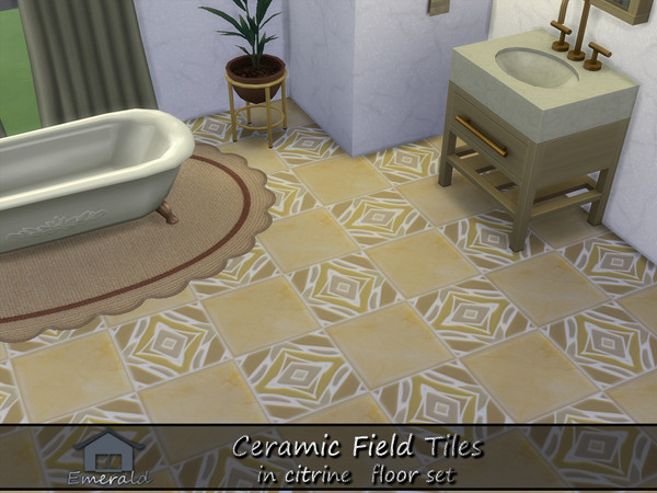Sims 4 — Ceramic Field Tiles in citrine floor2 by Emerald — Ceramic Field Tiles are designed to be stunning,incredibly