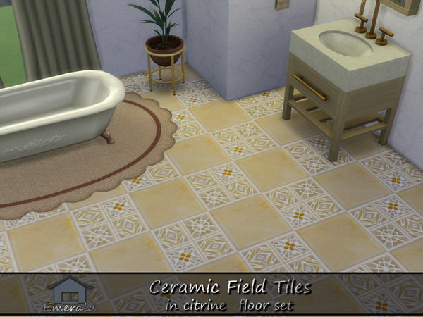 Sims 4 — Ceramic Field Tiles in citrine floor4 by Emerald — Ceramic Field Tiles are designed to be stunning,incredibly