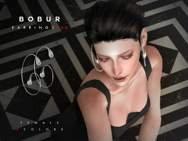 Sims 4 — Phantom Drops Ear Cuff R by Bobur2 — Phantom Drops is gravity-defying sculptural minimalism. Graceful metallic