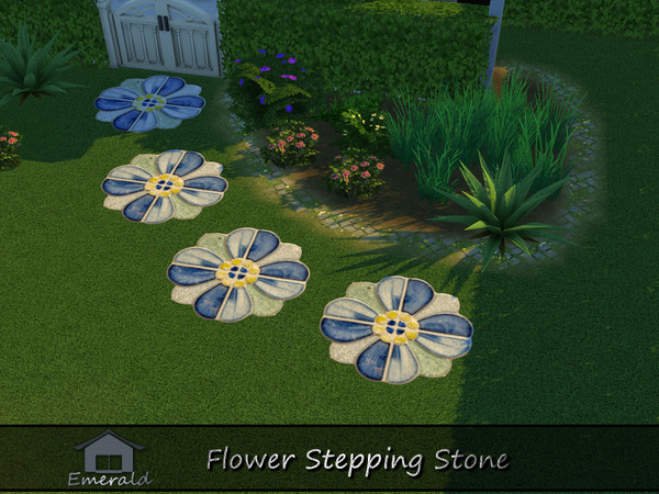 Sims 4 — FlowerSteppingStone3 by Emerald — Flower Stepping Stone will create a perfect walkway and give a charm to your