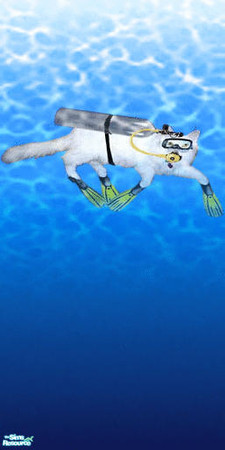 Sims 2 — Underwater Cat by Windkeeper — Wallpaper matching my Underwater Reflection.