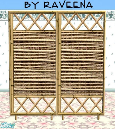 Sims 2 — Tike Bamboo Screen - 3 by Raveena — Part of the Tiki Bamboo Screens set. You need BitzyBus's mesh file for this