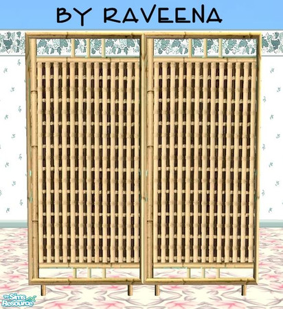 Sims 2 — Tike Bamboo Screen  - 1 by Raveena — Part of the Tiki Bamboo Screens set. You need BitzyBus's mesh file for this