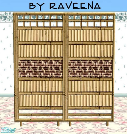 Sims 2 — Tike Bamboo Screen - 4 by Raveena — Part of the Tiki Bamboo Screens set. You need BitzyBus's mesh file for this
