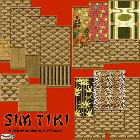 Sims 2 — Sim Tiki - Kitchen Walls & Floors by Shannanigan — Various walls and floors for your Hideaway Kitchen!