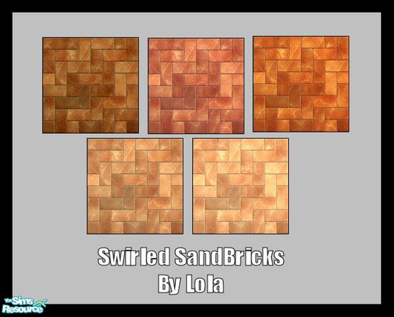 Sims 2 — Swirled Sandbricks by Lola — Swirled Sandbricks. Thanks To Spiral Graphics.