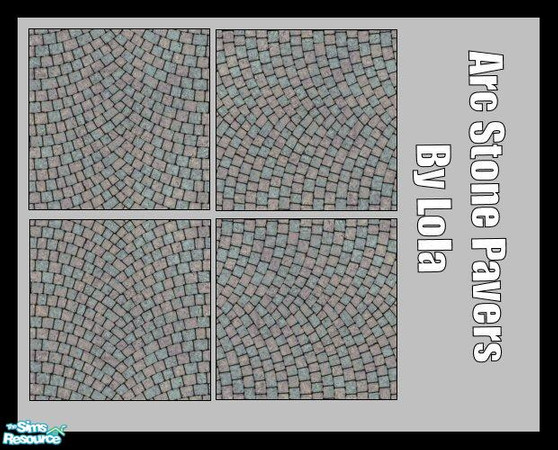 Sims 2 — Arc Stone Paving by Lola — Light Grey Arced Stone Paving. Perfect For The Garden Patio!