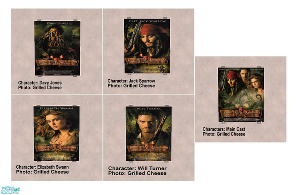 Sims 2 — Pirates on Grilled Cheese by synfulwyldcat — The main cast of Pirates of the Caribbean: Dead Man's Chest, shown