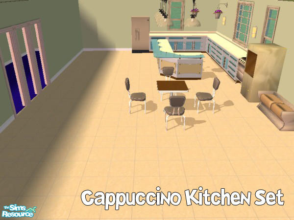 Sims 2 — Cappuccino Kitchen Set by simmyfan2852 — A nice, cozy, creme colored kitchen set. Includes 2 new meshes!