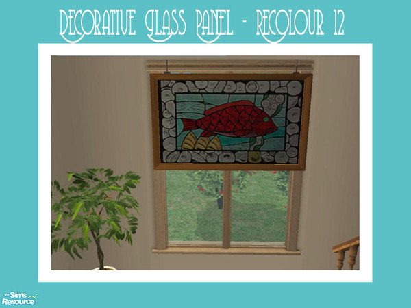 Sims 2 — Decorative Glass Panel - Recolour 12 by Shakeshaft — Part of a set of stained glass decorative panels, suspended