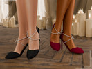 Sims 4 — Diamond Gemstone Criss Cross Heels by Glitterberryfly — A diamond gemstone criss cross heel in black, red, white