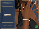 Sims 4 — Pearl Lined Bracelet by Pitted0live — Bangle style gold bracelet with small pearls Custom catalog image