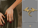 Sims 4 — PATREON - Gold Dragon Ring by Glitterberryfly — a gold middle finger dragon ring set in gold