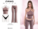 Sims 4 — Soft Halter Top and Flare Pants by Daph's — Soft, sleek, and effortlessly stylish, the Soft Halter Top &