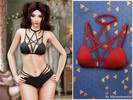 Sims 4 — Strappy bikini top by MysteriousOo — A fitted bikini top featuring multiple thin straps that create a bold