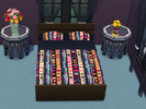 Sims 4 — Bohemian Style Bed by Surfkitten — Base game double bed recolored in a variety of bohemian patterns. Elevated