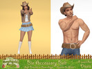 Sims 4 — Bie Accessory Belt by Dissia — Leather thick accessory belt on hips for female and male