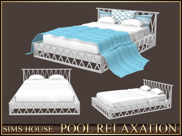 Sims 4 — DOUBLE BED POOL RELAXATION by Sims_House — POOL RELAXATION