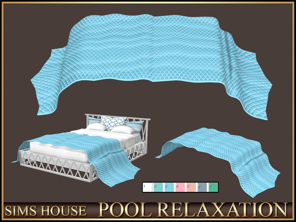 Sims 4 — BED BLANKET POOL RELAXATION by Sims_House — POOL RELAXATION