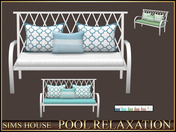 Sims 4 — BENCH FOR TWO POOL RELAXATION by Sims_House — POOL RELAXATION