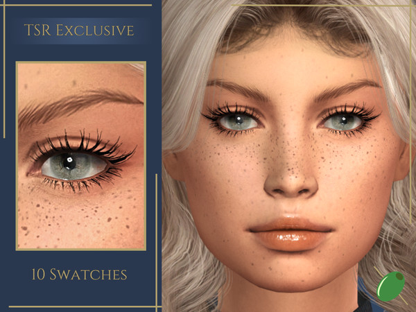 Sims 4 — Asteria 3D Lashes by Pitted0live — Wispy natural looking alpha style 3D eyelashes Top lash only swatches