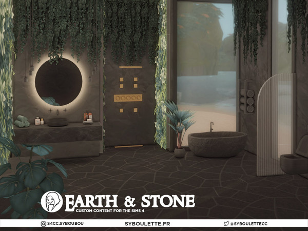 Sims 4 — Earth and Stone - Ceiling light Medium by Syboubou — Earth & Stone is a high design bathroom set built