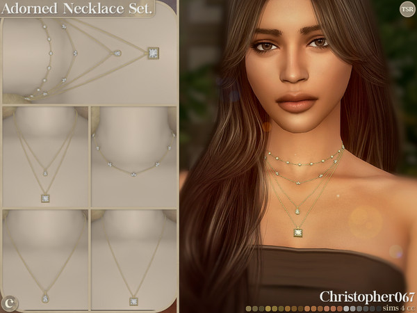 Sims 4 — Adorned Necklace Set - Diamond Charm Layered Necklaces by christopher0672 — This is a glimmering set of diamond
