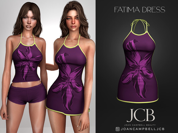 Sims 4 — FATIMA MINI DRESS by Joan_Campbell_Beauty_ — INCLUDES: