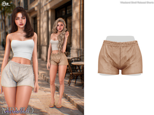 Sims 4 — Weekend Stroll Relaxed Shorts by Mermalade — Weekend Stroll Slim Cami Top