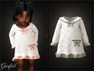 Sims 4 — Infant - Cozy floral dress with ruffled trim and sweet bows by Garfiel — A lovely infant dress with a tiny