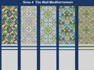 Sims 4 — Tile Wall Mediterranean by Surfkitten — Recolor of the Growing Together (Growing Together pack required to see
