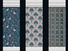 Sims 4 — Wallpaper Peacocks and More by Surfkitten — Base game wall recolored with peacock theme wallpapers. Rich dark