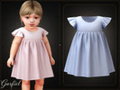 Sims 4 — Infant - Delicate flutter sleeve dress with soft gathered baby silhouette by Garfiel — A lovely infant dress