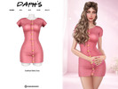 Sims 4 — Sweetheart Button Dress by Daph's — A sweet and feminine mini dress featuring a fitted silhouette, short