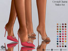 Sims 4 — Crystal Charm Mules Set by LVNDRCC — Set of elegant mule heels with decorative charm clip-on decorations, in 40