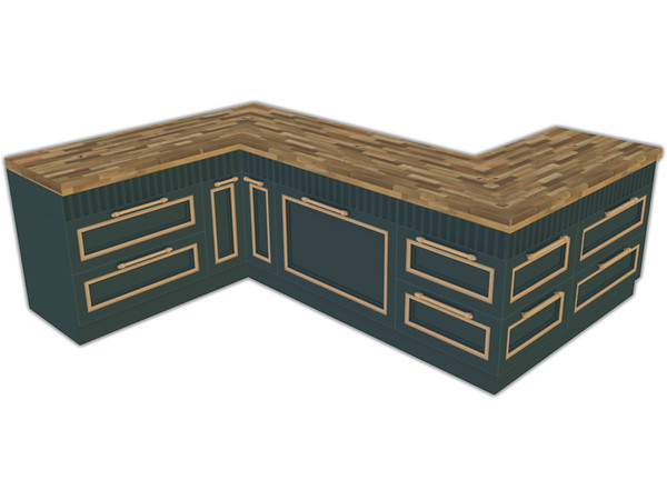 Sims 4 — Comiko Kitchen Parisian Island Counter (wood) | Kitchen by Comiko — Part 2 - Parisian Kitchen Set is base game