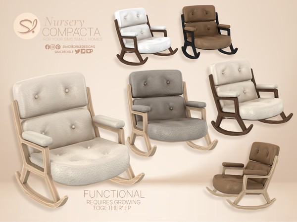 Sims 4 — Compacta Nursery Rocking Chair - GROWING TOGETHER by SIMcredible! — A beautiful, unexpected surprise has brought
