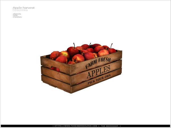 Sims 4 — Apples box by Severinka_ — A set of decor for a fall setting.