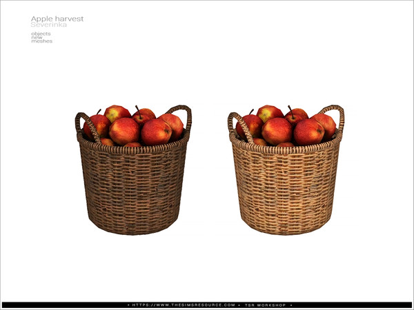 Sims 4 — Apples large basket by Severinka_ — A set of decor for a fall setting.