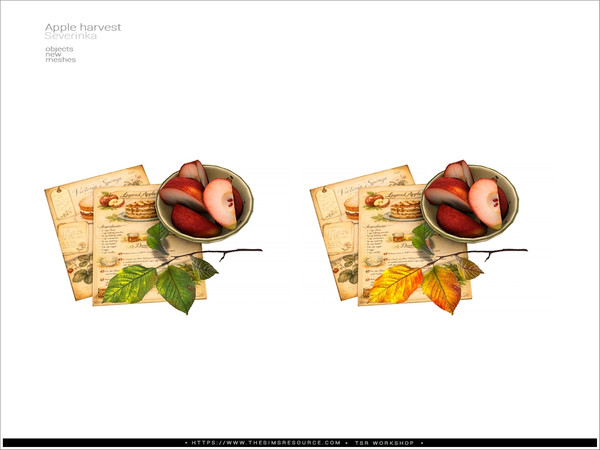 Sims 4 — Apples recipes by Severinka_ — A set of decor for a fall setting.