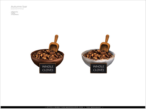 Sims 4 — Autumn Bar bowl cloves by Severinka_ — A fall bar decor set.