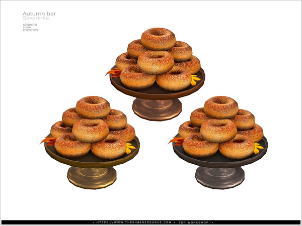 Sims 4 — Autumn Bar donats by Severinka_ — A fall bar decor set.