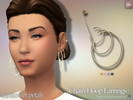 Sims 4 — Chain Hoop Earrings by SunflowerPetalsCC — A pair of hoop earrings with three hoops on the right ear, two on the
